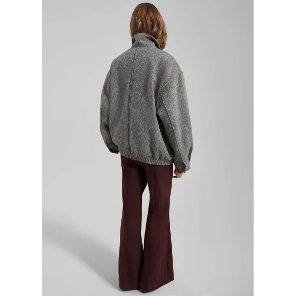 The Frankie Shop Vanves Wool Blouson Jacket – Grey Melange, view 6