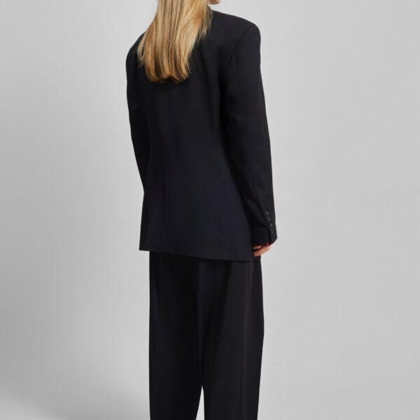 The Frankie Shop Vester Double-Breasted Blazer - Black - Oversized Minimalist Jackets in Black - Shop at Coveti
