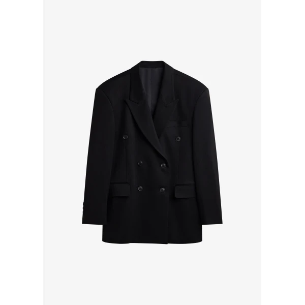 The Frankie Shop Vester Double-Breasted Blazer – Black, view 9