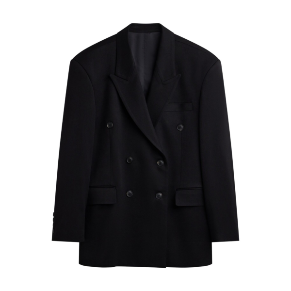 The Frankie Shop Vester Double-Breasted Blazer - Black - Oversized Minimalist Jackets in Black - Shop at Coveti