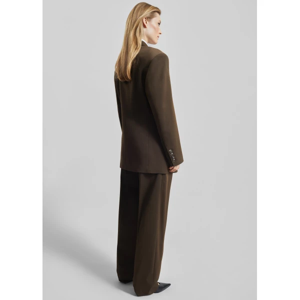 The Frankie Shop Vester Double-Breasted Blazer – Brown, view 9