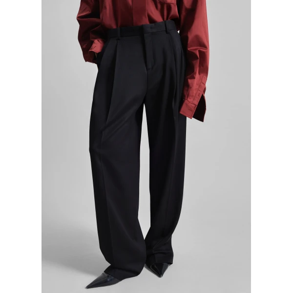 The Frankie Shop Vester Pleated Trousers – Black, view 3