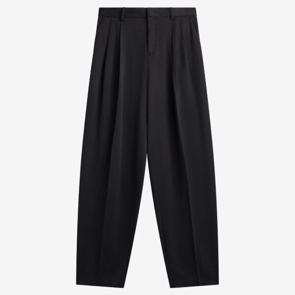 The Frankie Shop Vester Pleated Trousers - Black - Oversized Minimalist Pants in Black - Shop at Coveti