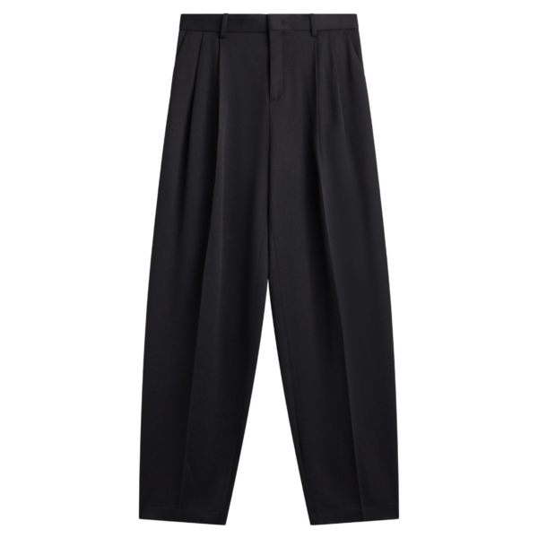 The Frankie Shop Vester Pleated Trousers - Black - Oversized Minimalist Pants in Black - Shop at Coveti
