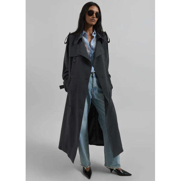 The Frankie Shop Veyron Trench Coat – Storm Grey, view 2