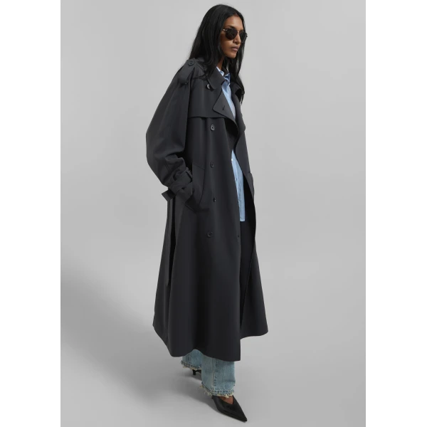The Frankie Shop Veyron Trench Coat – Storm Grey, view 4