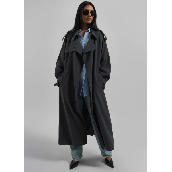 The Frankie Shop Veyron Trench Coat – Storm Grey, view 5