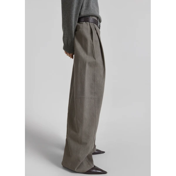 The Frankie Shop Vora Barrel-Leg Pants – Grey, view 3