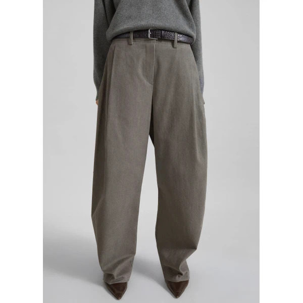 The Frankie Shop Vora Barrel-Leg Pants – Grey, view 4
