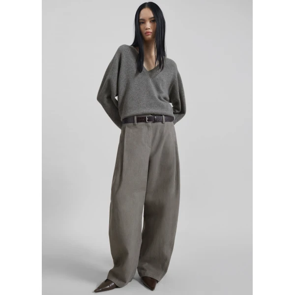 The Frankie Shop Vora Barrel-Leg Pants – Grey, view 6