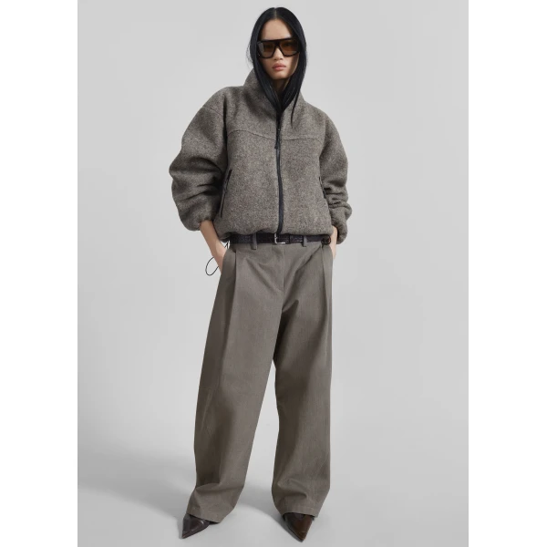 The Frankie Shop Vora Barrel-Leg Pants – Grey, view 7