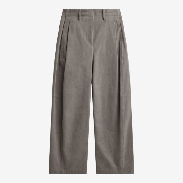 The Frankie Shop Vora Barrel-Leg Pants - Grey - Oversized Minimalist Pants in Grey - Shop at Coveti