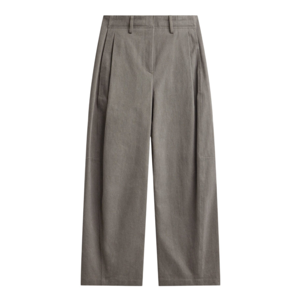 The Frankie Shop Vora Barrel-Leg Pants - Grey - Oversized Minimalist Pants in Grey - Shop at Coveti
