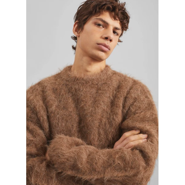 The Frankie Shop Willy Alpaca Knit Sweater – Dark Taupe, view 6