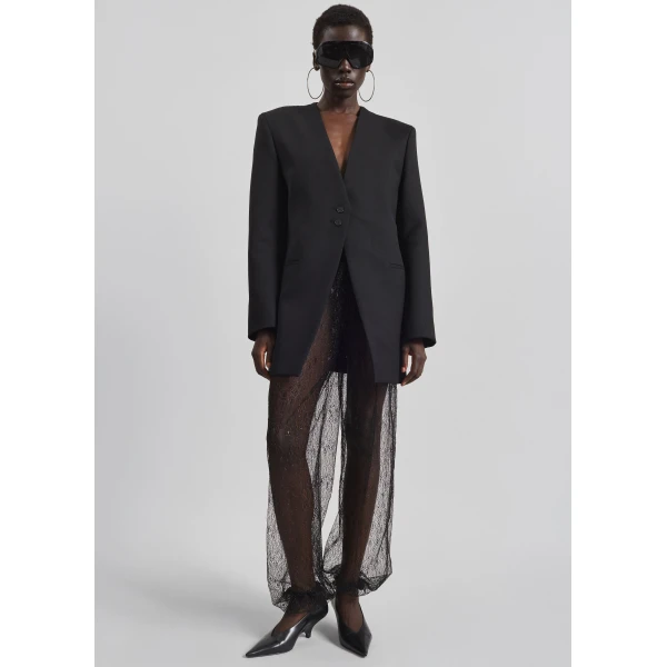 The Frankie Shop Winsen Collarless Blazer – Black, view 5