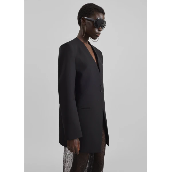 The Frankie Shop Winsen Collarless Blazer – Black, view 8