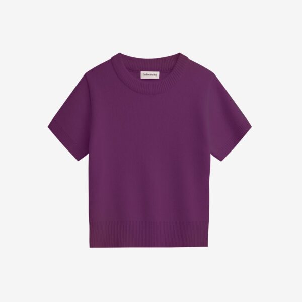 The Frankie Shop Zoersel Knit Top - Purple - Oversized Minimalist Knitwear in Purple - Shop at Coveti