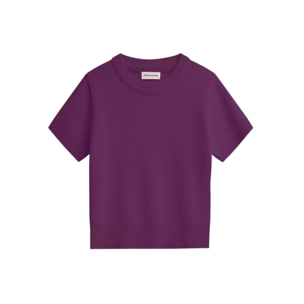 The Frankie Shop Zoersel Knit Top - Purple - Oversized Minimalist Knitwear in Purple - Shop at Coveti