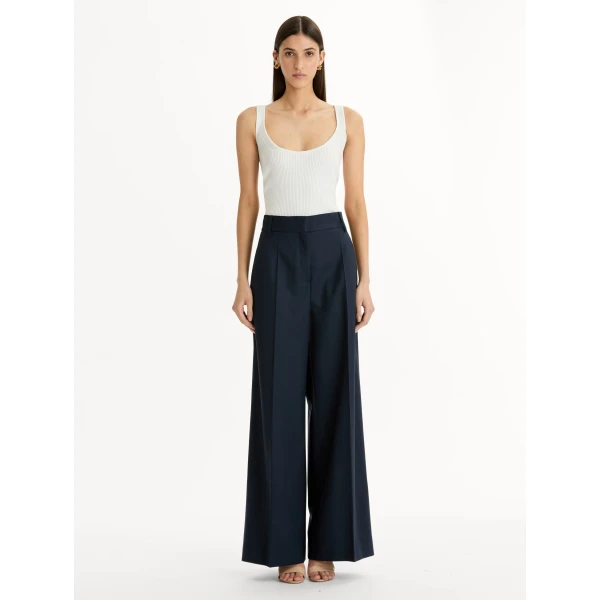 Oscar de la Renta Wide-Leg Wool-Blend Pant - Pants - American Luxury Evening Wear at Coveti