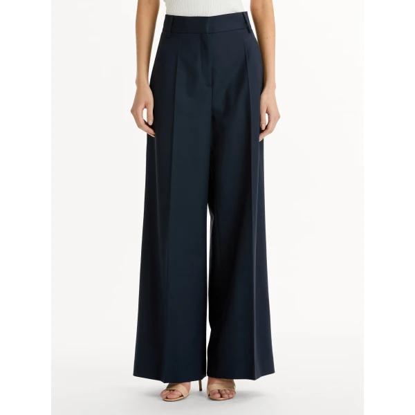 Oscar de la Renta Wide-Leg Wool-Blend Pant - Pants - American Luxury Evening Wear at Coveti