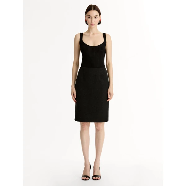 Oscar de la Renta Wool Tweed Pencil Skirt - Skirts - American Luxury Evening Wear at Coveti