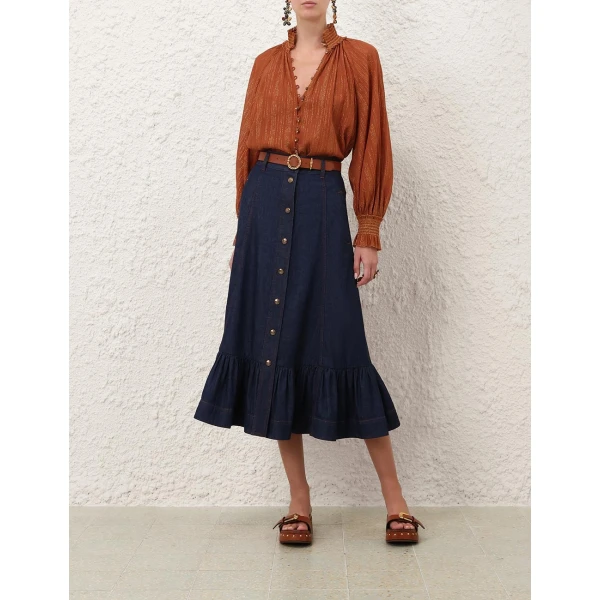 Elevate your elegance in this Zimmermann Skirts available now at Coveti