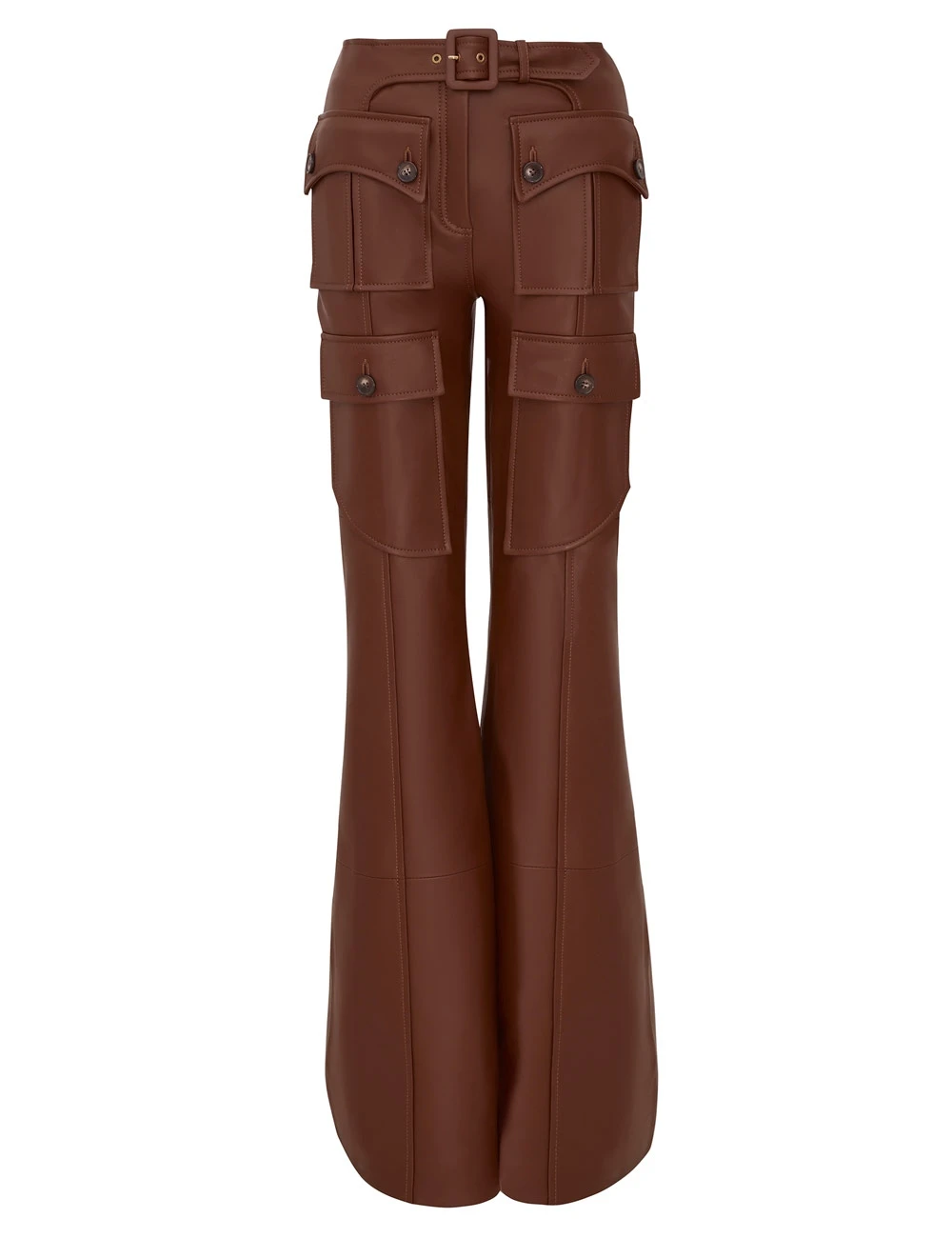 Zimmermann Luna Leather Flare Pant | Ready to Wear Collection Coveti Elevate your elegance in this Zimmermann Pants available now at Coveti