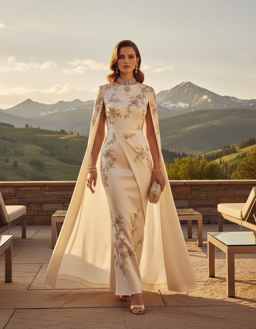 Gemma Deeks Style Guide: Cocktail dinner outfit in Aspen Summer 2026