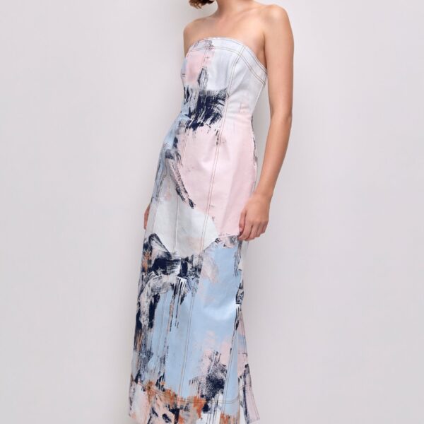 Lettera Denim Midi Dress