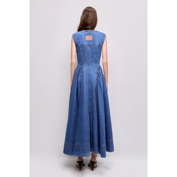 Aje Loxley Denim Midi Dress, view 6