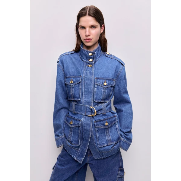 Aje Loxley Denim Trench Jacket, view 3