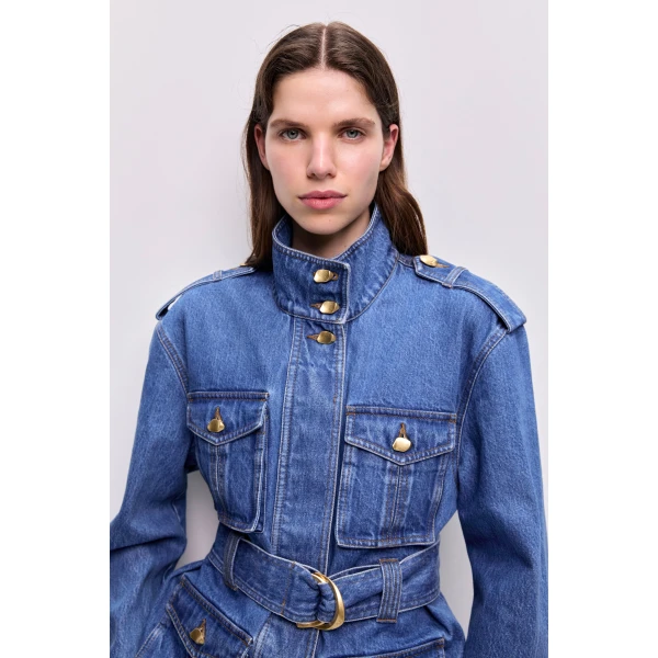 Aje Loxley Denim Trench Jacket, view 4