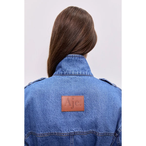 Aje Loxley Denim Trench Jacket, view 6