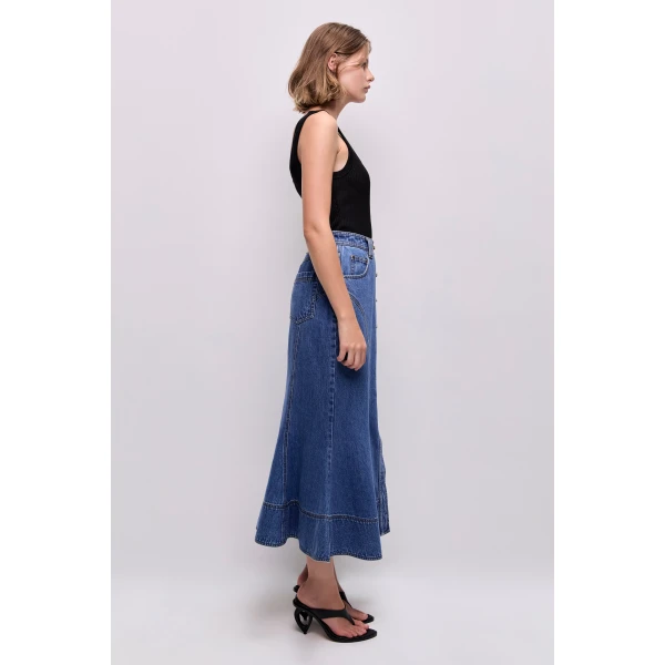 Aje Loxley Denim Midi Skirt, view 5