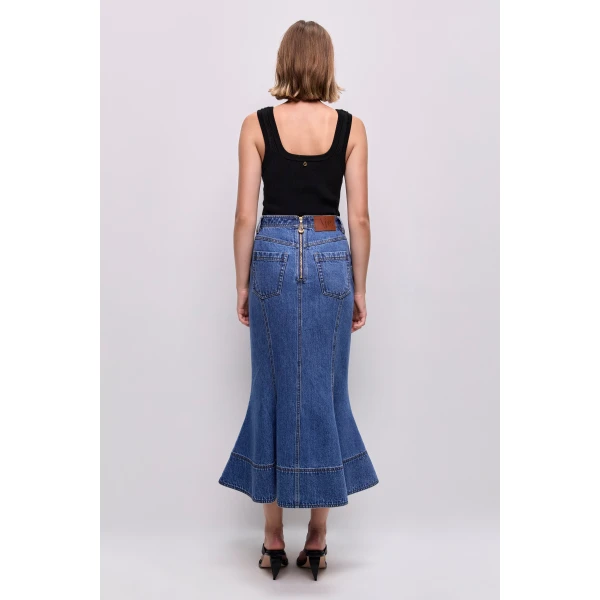 Aje Loxley Denim Midi Skirt, view 6