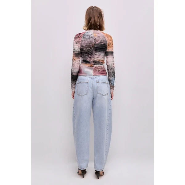 Aje Carline Gathered Mesh Top, view 6