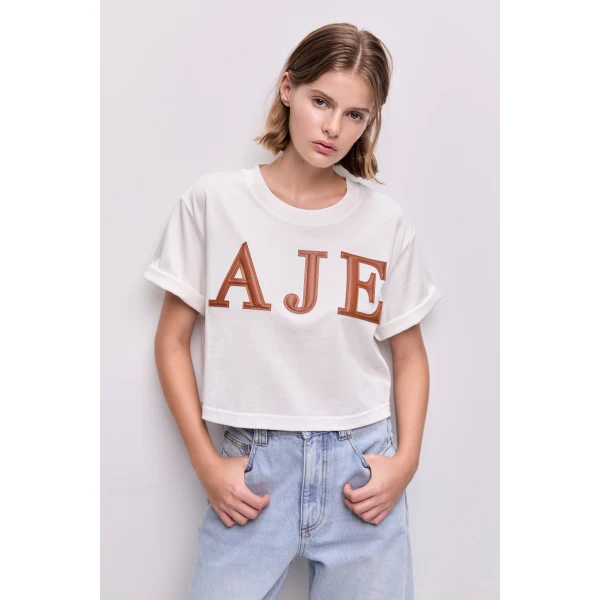 Aje Danila Logo Cropped Tee Top, view 3