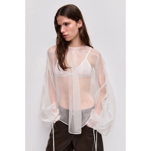 Aje Lunetta Organza Shirt, view 3