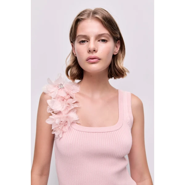 Aje Pamela Flower Knit Tank, view 4