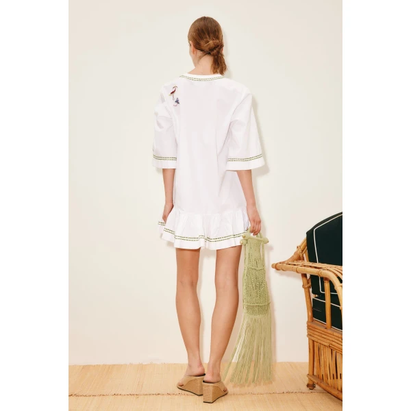 Alemais Camelia Embellished Mini Dress  Sustainable Dresses with Alemais print - Coveti Australian Designer