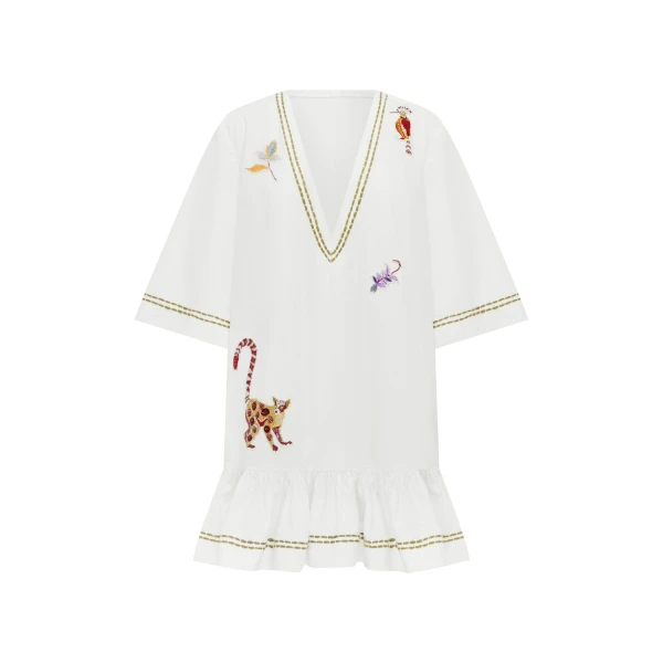 Alemais Camelia Embellished Mini Dress  Sustainable Dresses with Alemais print - Coveti Australian Designer
