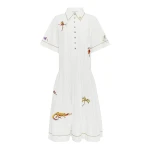 Alemais Camelia Embellished Shirtdress  Sustainable Dresses with Alemais print - Coveti Australian Designer