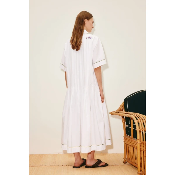 Alemais Camelia Embellished Shirtdress  Sustainable Dresses with Alemais print - Coveti Australian Designer