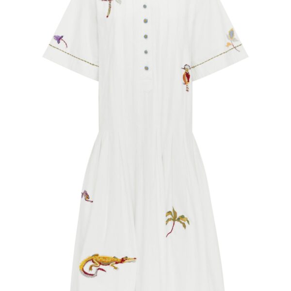 Alemais Camelia Embellished Shirtdress  Sustainable Dresses with Alemais print - Coveti Australian Designer