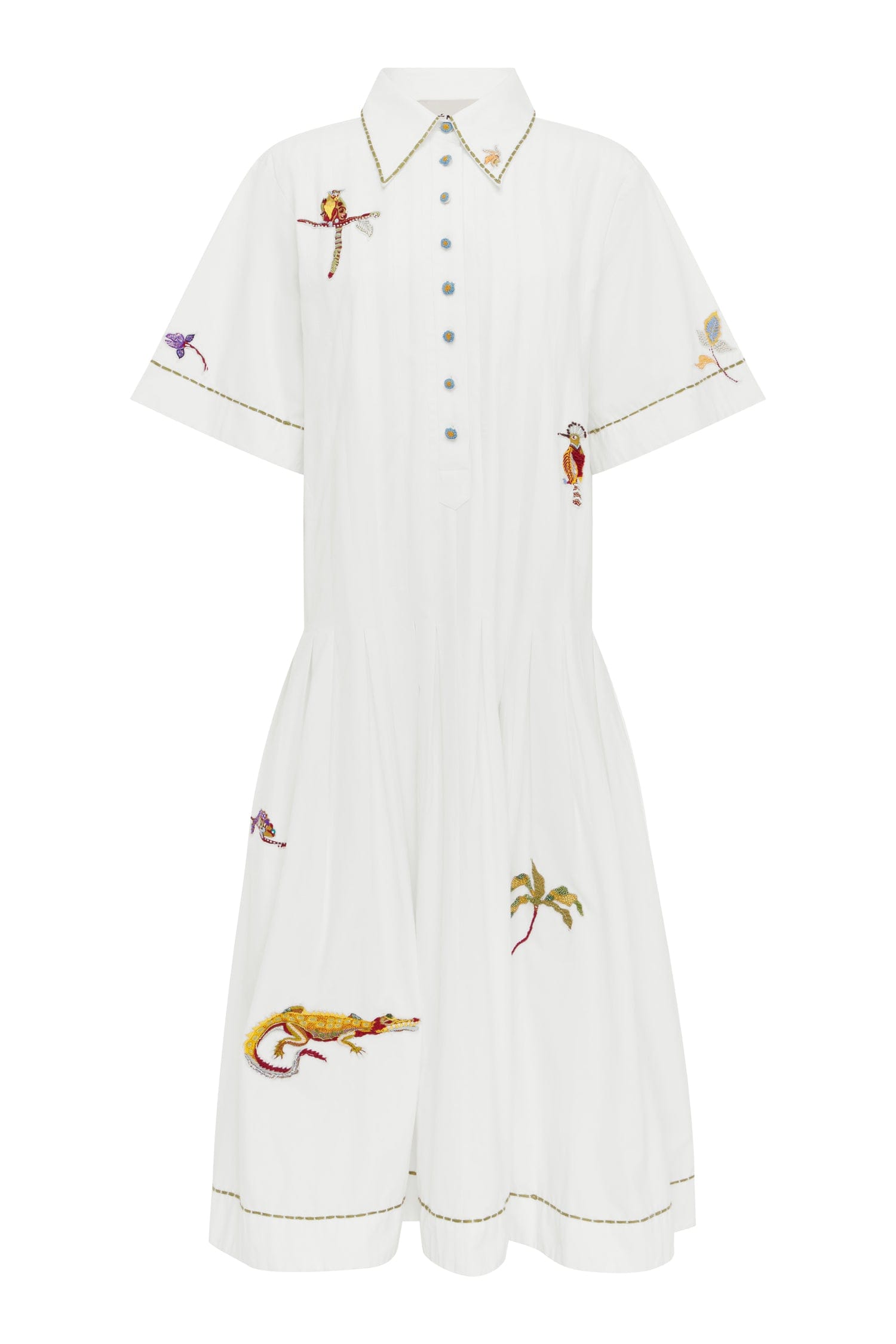 Alemais Camelia Embellished Shirtdress  Sustainable Dresses with Alemais print - Coveti Australian Designer