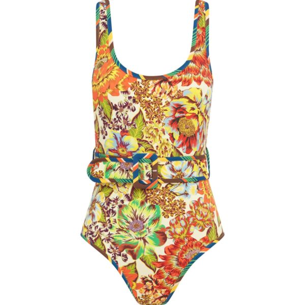Alemais Charlie Belted One Piece  Sustainable Beachwear with Alemais print - Coveti Australian Designer