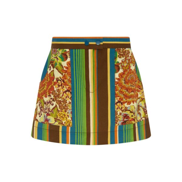 Alemais Charlie Mini Skirt  Sustainable Skirts with Alemais print - Coveti Australian Designer
