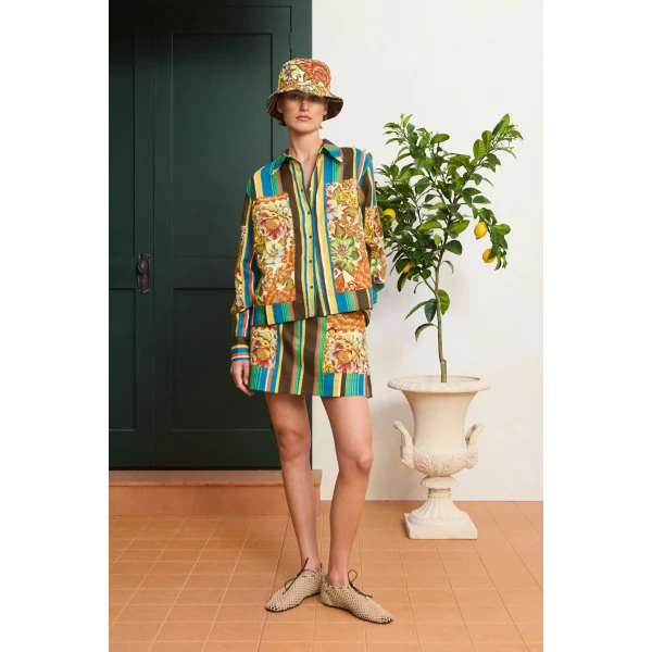 Alemais Charlie Shirt  Sustainable Tops with Alemais print - Coveti Australian Designer