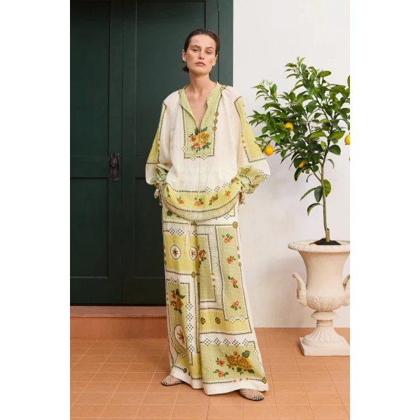 Alemais Dixie Pant  Sustainable Pants with Alemais print - Coveti Australian Designer