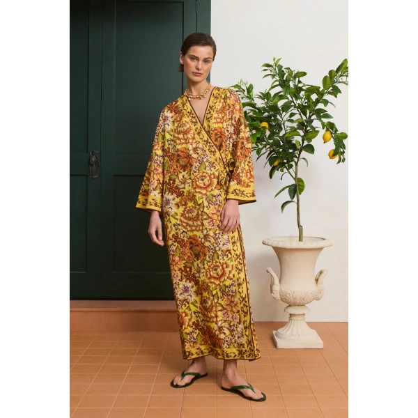 Alemais Heatwave Wrap Midi Dress  Sustainable Dresses with Alemais print - Coveti Australian Designer